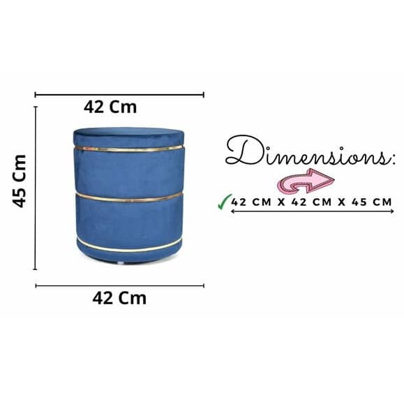 Pouffe for Office Home Decoration & Dressing Table (16x16x18 Inch) (Royal Blue)