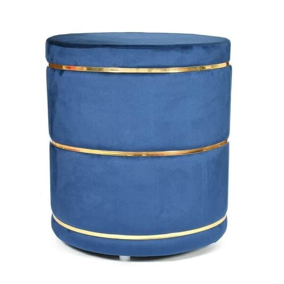 Pouffe for Office Home Decoration & Dressing Table (16x16x18 Inch) (Royal Blue) - rear_view
