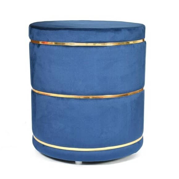 Pouffe for Office Home Decoration & Dressing Table (16x16x18 Inch) (Royal Blue)