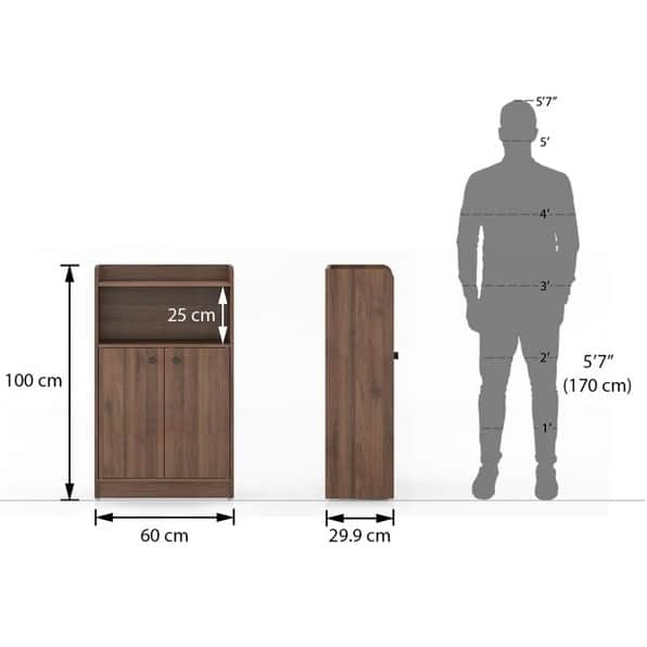 Engineered Wood Bookshelf In Classic (Walnut) (39x24x12) Inch - front_view