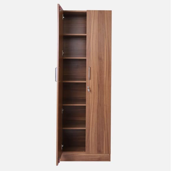 2 Door Wardrobe In Walnut Finish (72x24x13) Inch