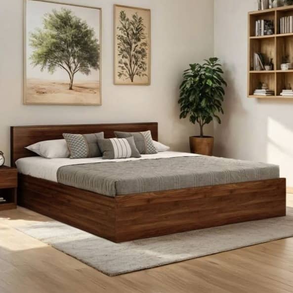 Morzo Bed with Box Storage (Queen Size) (82x62x14) Inch