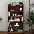 Engineered Wood Book Shelf With Multiple Storage Space (Walnut) (53x9x28) Inch - photo