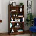 Engineered Wood Book Shelf With Multiple Storage Space (Walnut) (53x9x28) Inch - top_view