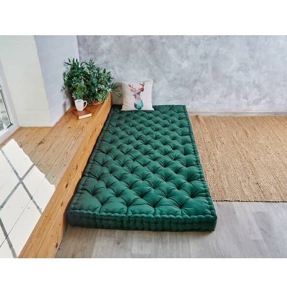 Cotton Floor Mattress, 4 inch Thick Tufted Cushion, Foldable, Rollable Light Weight Cotton (72 x 30 inch )