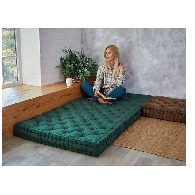 Cotton Floor Mattress, 4 inch Thick Tufted Cushion, Foldable, Rollable Light Weight Cotton (72 x 30 inch )