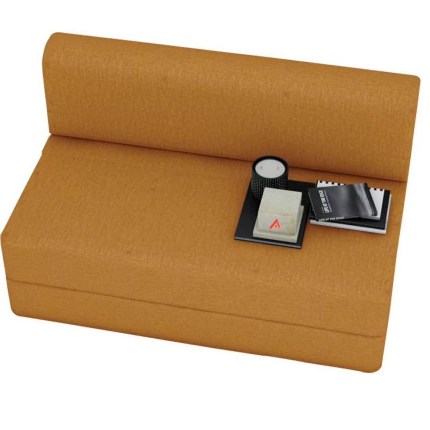 Dublin Foldable Sofa Cum Bed (Mustard Yellow) (6X5) - top_view