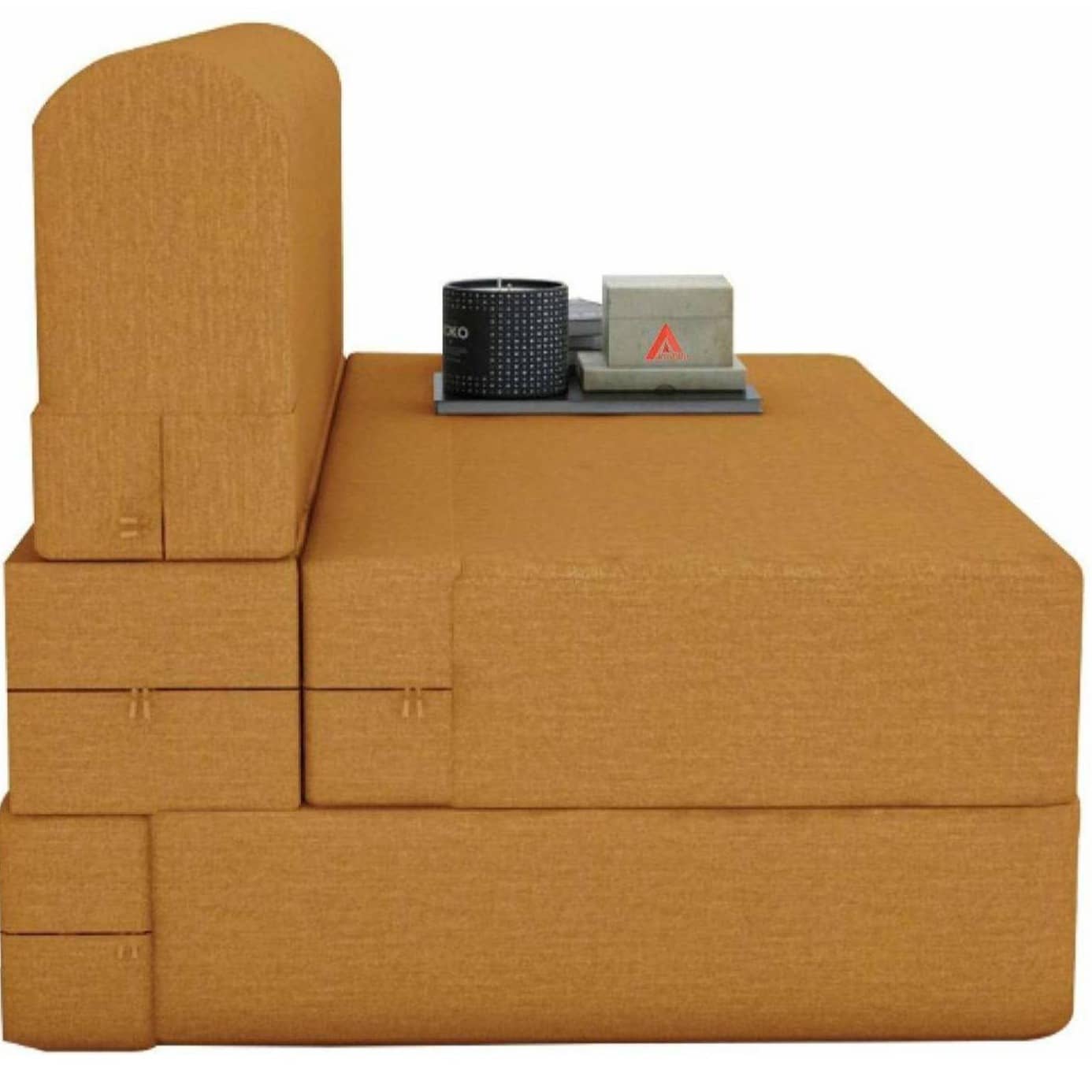 Dublin Foldable Sofa Cum Bed (Mustard Yellow) (6X5)