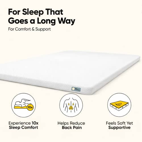 Mattress Topper Queen Size Softy Foam | Quick Response Foam  (72x60x2 Inch) White