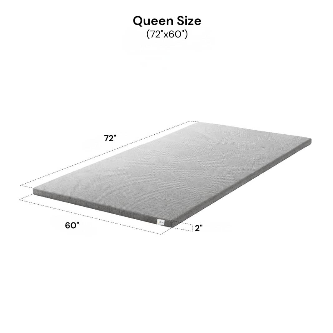 Mattress Topper Queen Size Softy Foam | Quick Response Foam (72x60x2 Inch) Grey