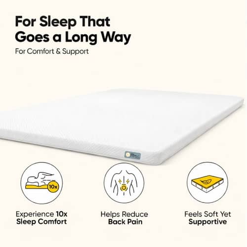 Mattress Topper King Size Softy Foam | Quick Response Foam (72x72x2 Inch) White
