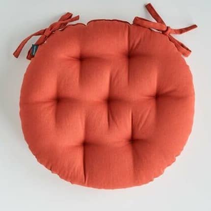 Cotton Reversible Round Chair Pad Cushion (Pack of 2) (40 X 40 X 8 Cm)