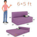 Dublin Purple Sleeper Sofa Cum Bed 2 Seater (6x5 Ft) - front_view