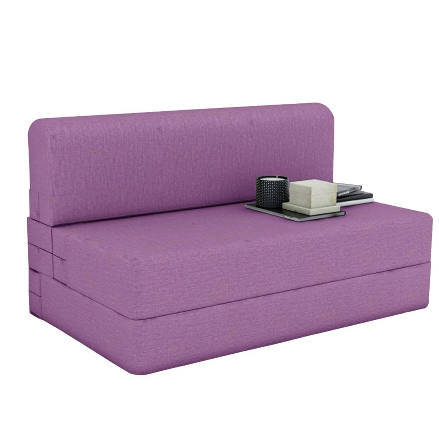 Dublin Purple Sleeper Sofa Cum Bed 2 Seater (6x5 Ft)