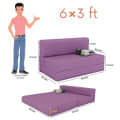 Dublin Purple Sleeper Sofa Cum Bed 1 Seater (6x3 Ft) - front_view