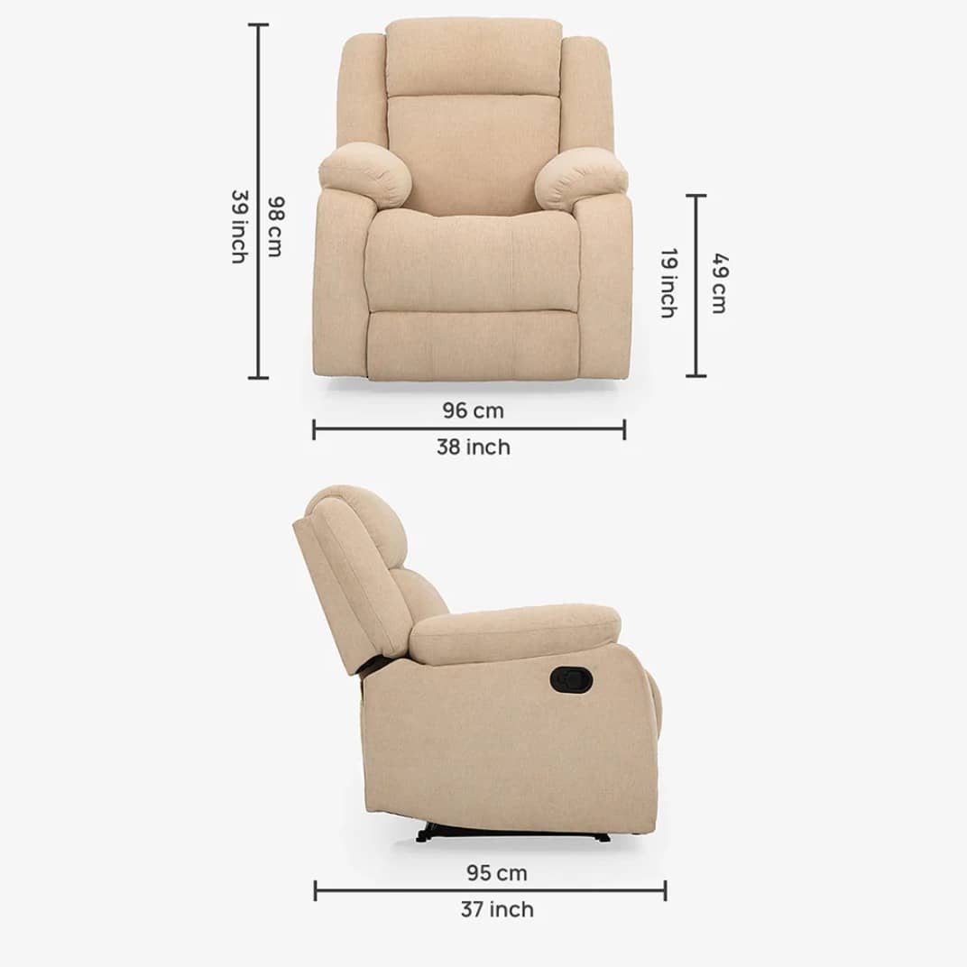 Orleans Beige Fabric Manual Recliner