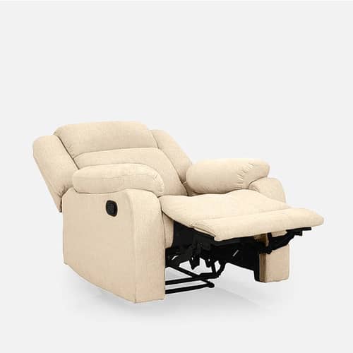 Orleans Beige Fabric Manual Recliner