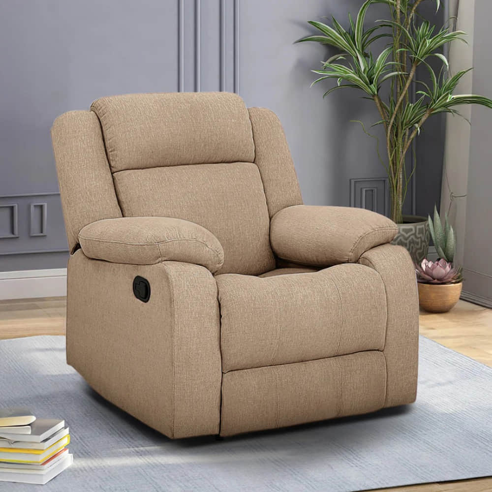 Orleans Brown Fabric Manual Recliner - photo