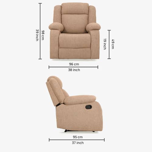 Orleans Brown Fabric Manual Recliner