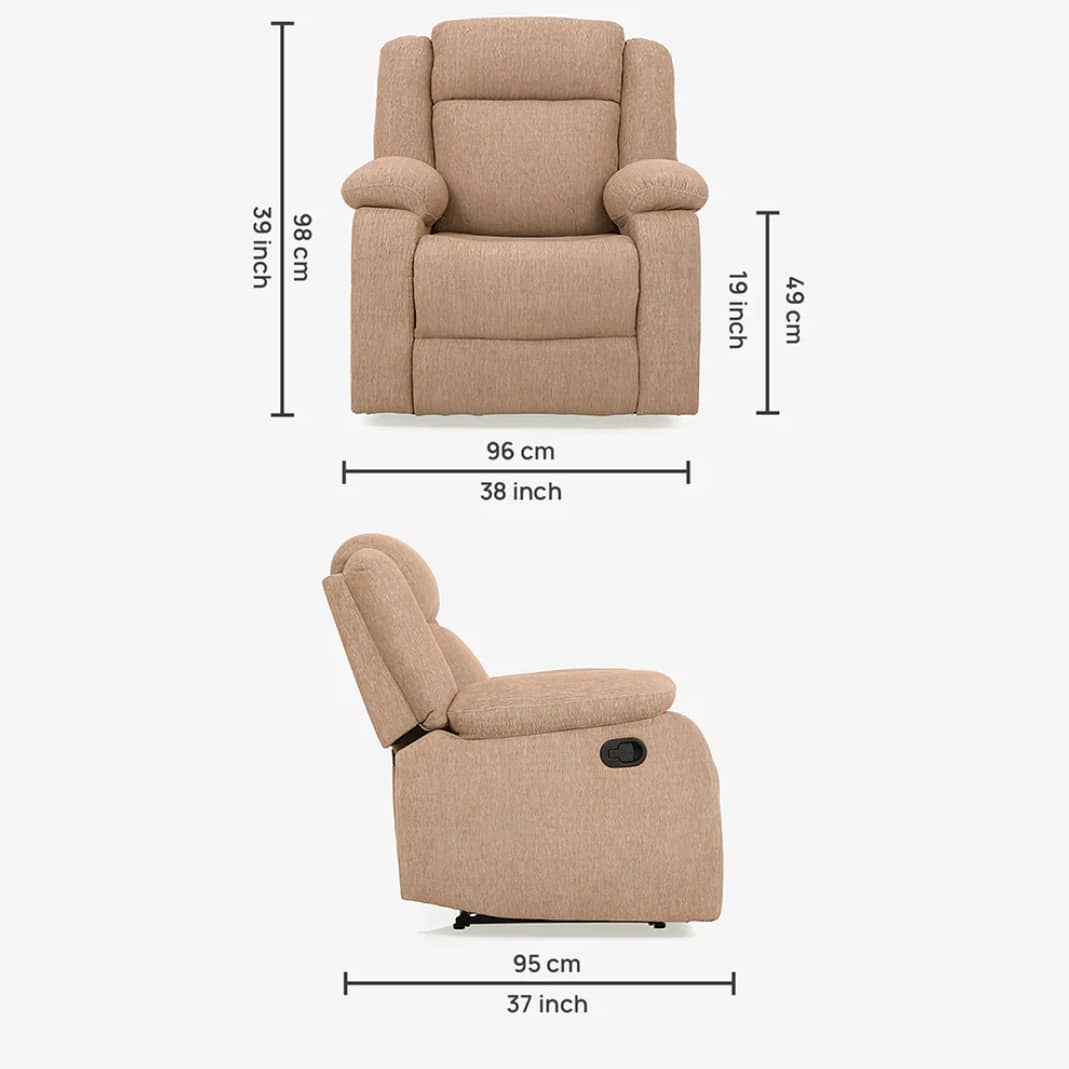 Orleans Brown Fabric Manual Recliner