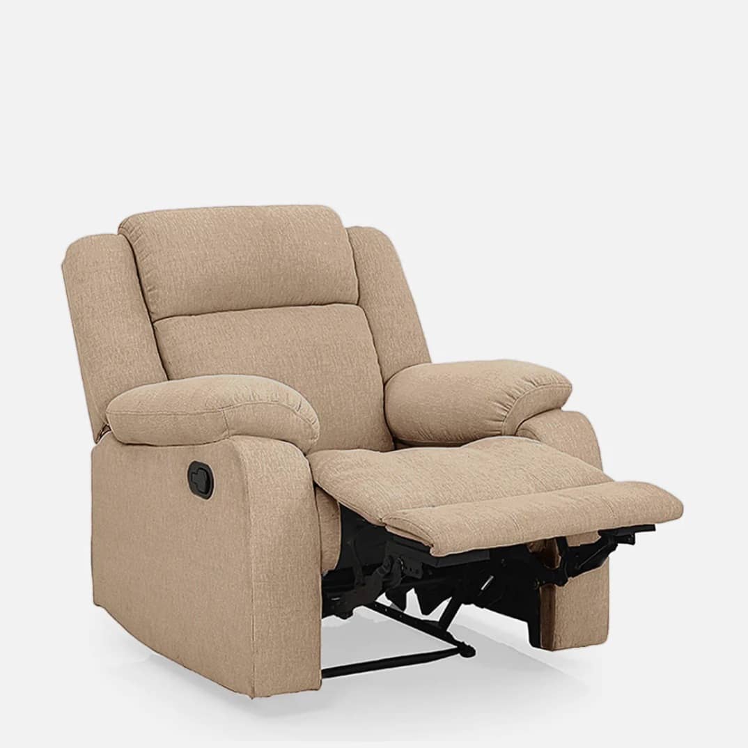Orleans Brown Fabric Manual Recliner